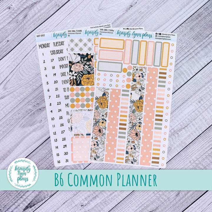 B6 Common Planner Weekly Kit || Boho Floral || WK-SB6-7208