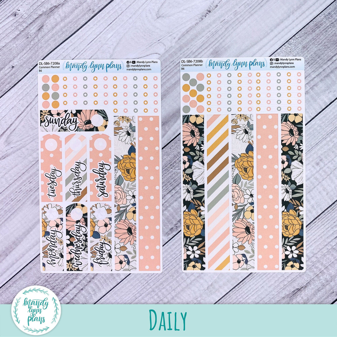 B6 Common Planner Daily Kit || Boho Floral || DL-SB6-7208