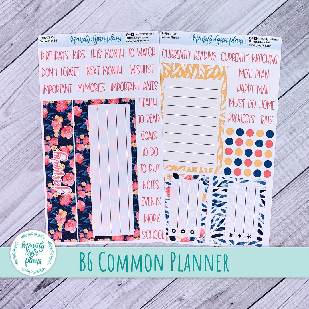 January B6 Common Planner Dashboard || Bright Floral || R-SB6-7198