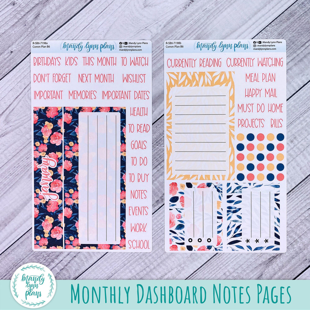 January B6 Common Planner Dashboard || Bright Floral || R-SB6-7198