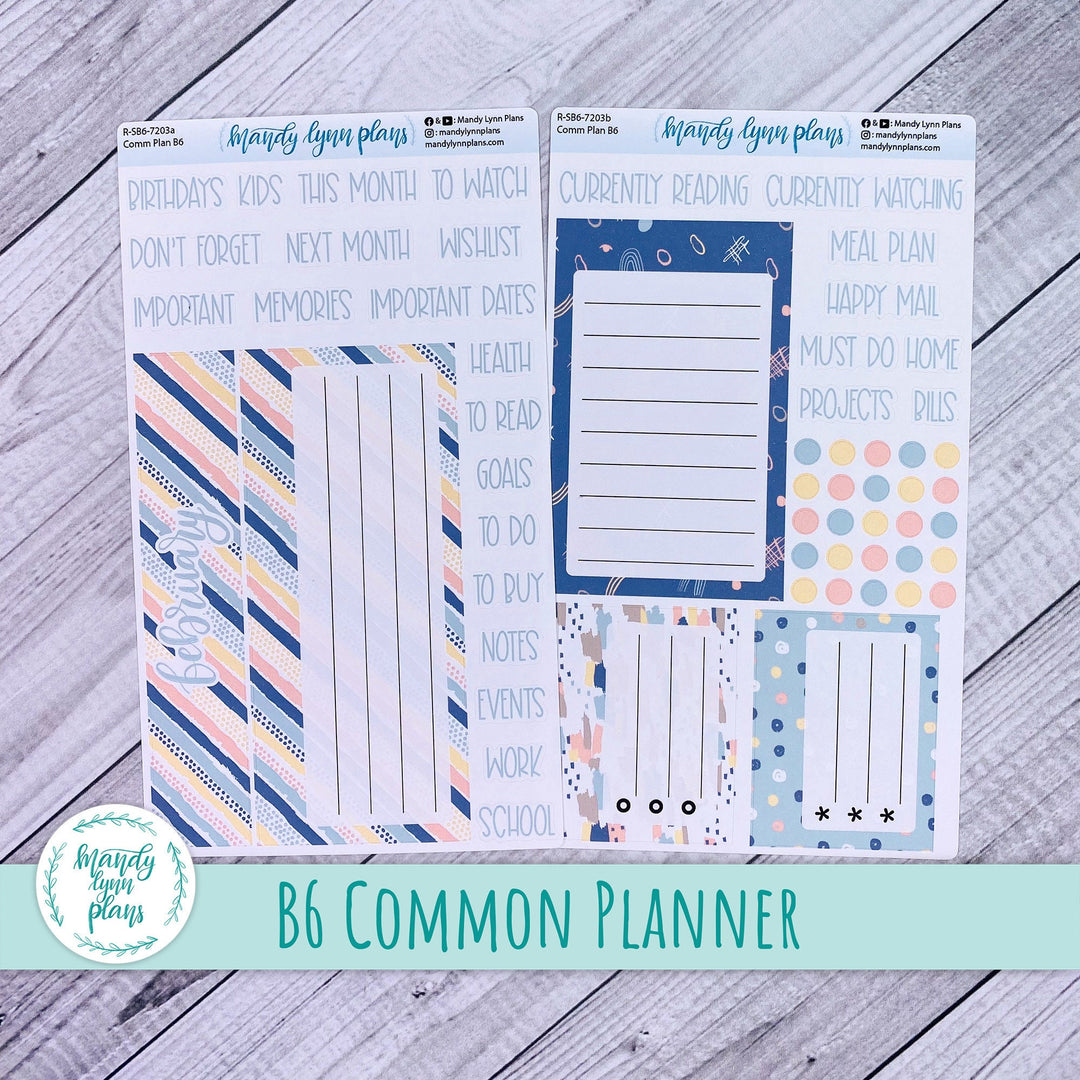 February B6 Common Planner Dashboard || Pastel Abstract || R-SB6-7203