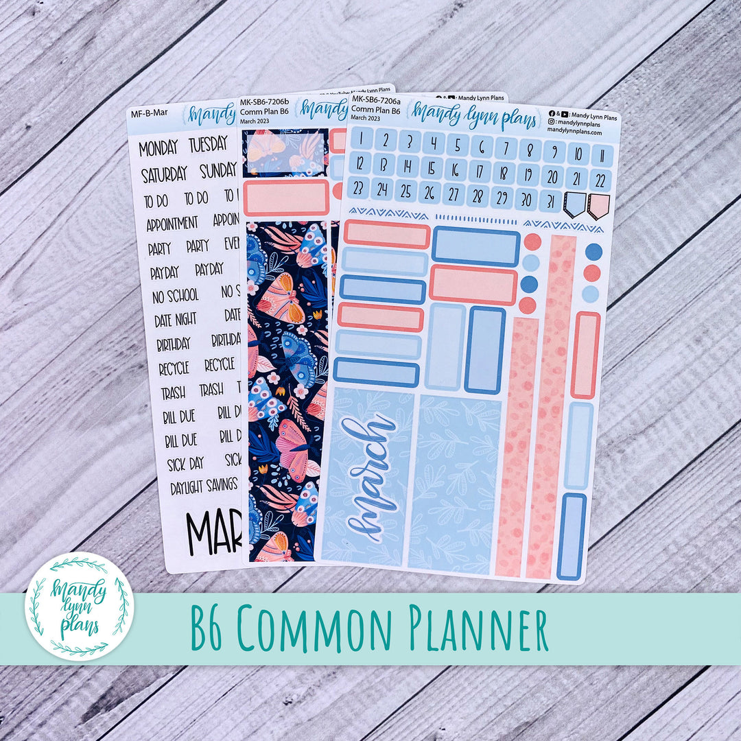 March 2023 B6 Common Planner Monthly Kit || Spring Moths || MK-SB6-7206