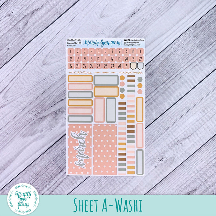 March 2023 B6 Common Planner Monthly Kit || Boho Floral || MK-SB6-7208