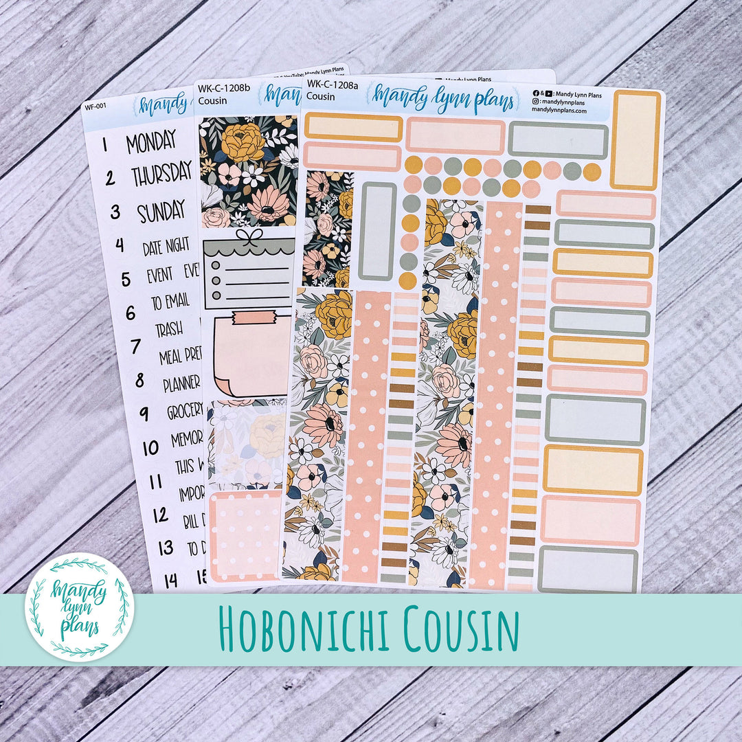 Hobonichi Cousin Weekly Kit || Boho Floral || WK-C-1208