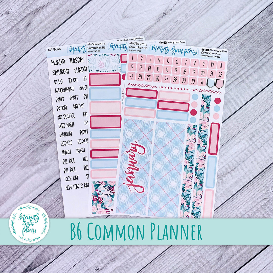 January 2023 B6 Common Planner Monthly Kit || Arctic Garden || MK-SB6-7201