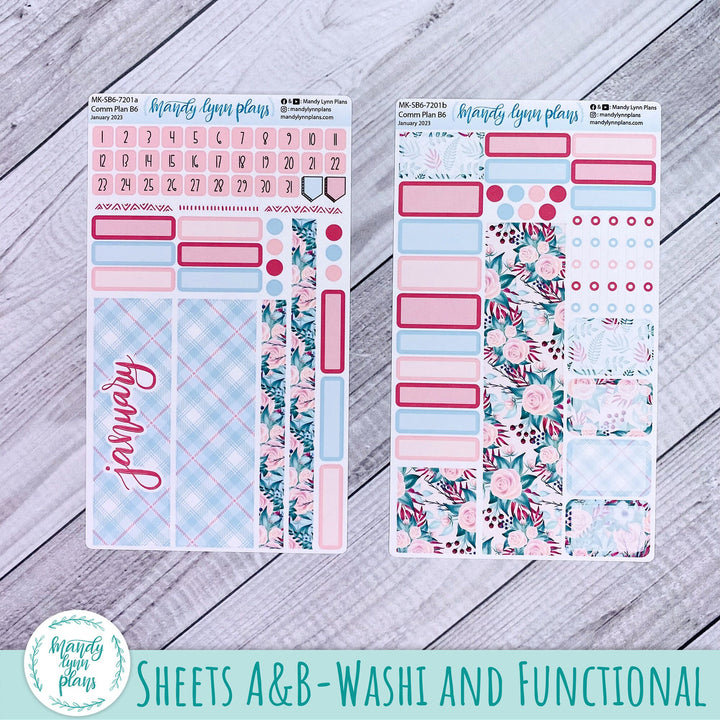 January 2023 B6 Common Planner Monthly Kit || Arctic Garden || MK-SB6-7201