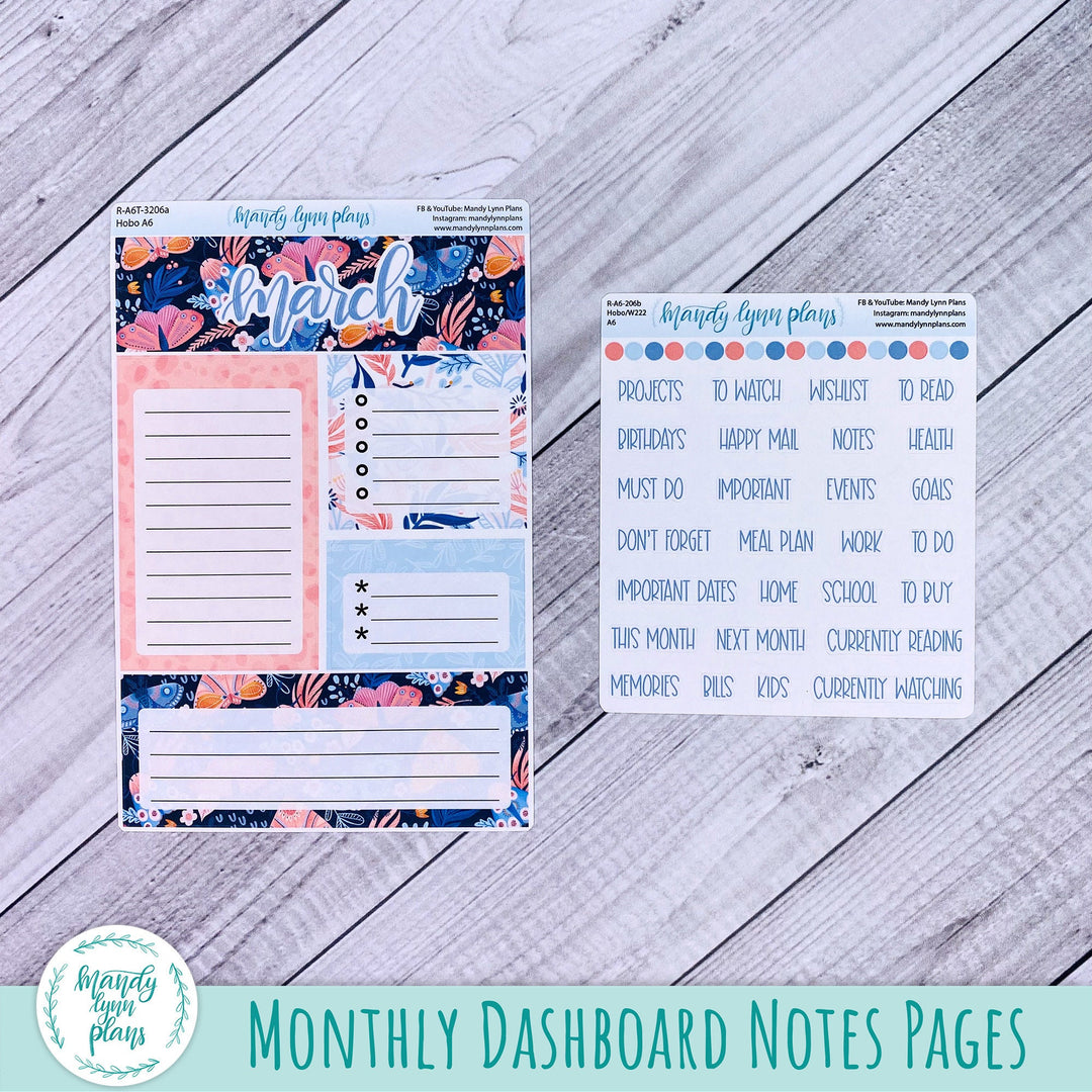 March A6 Hobonichi Dashboard || Spring Moths || R-A6T-3206