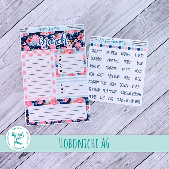 March A6 Hobonichi Dashboard || Succulent Bouquets || R-A6T-3209