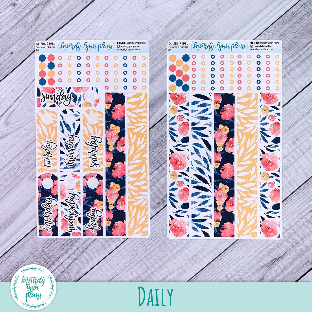 B6 Common Planner Daily Kit || Bright Floral || DL-SB6-7198