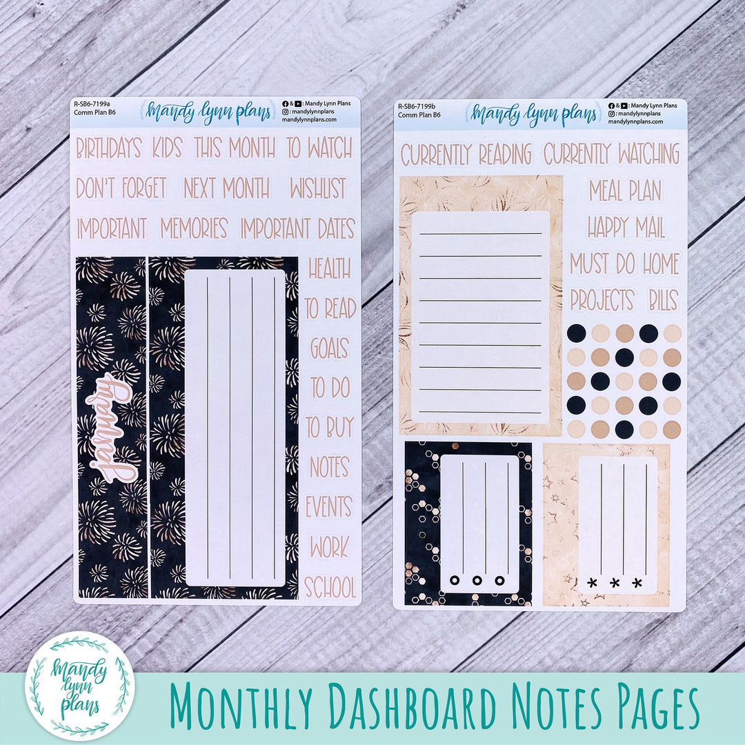 January B6 Common Planner Dashboard || Sparkle and Shine || R-SB6-7199