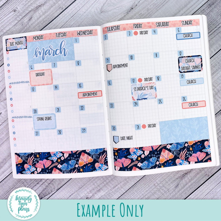 March 2023 B6 Common Planner Monthly Kit || Spring Moths || MK-SB6-7206