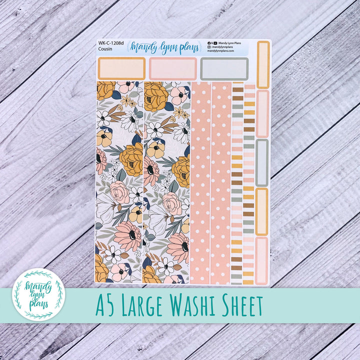 Boho Floral Large Washi Sheet || WK-C-1208D