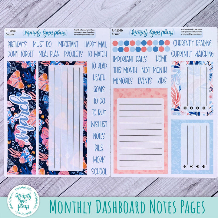 March Hobonichi Cousin Dashboard || Spring Moths || R-1206