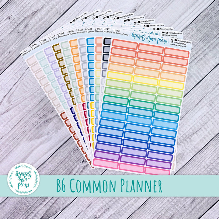 B6 Common Planner || Skinny Labels