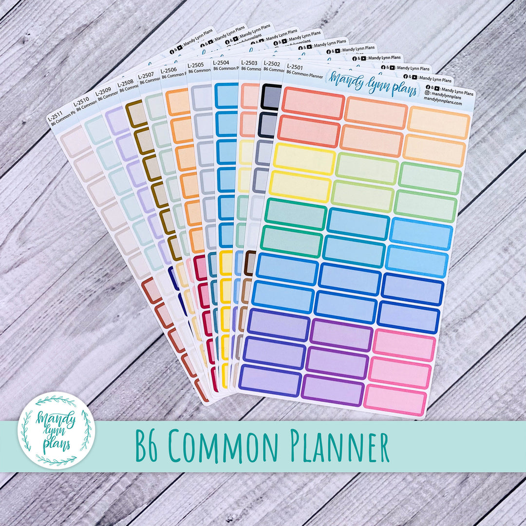 B6 Common Planner || Medium Labels