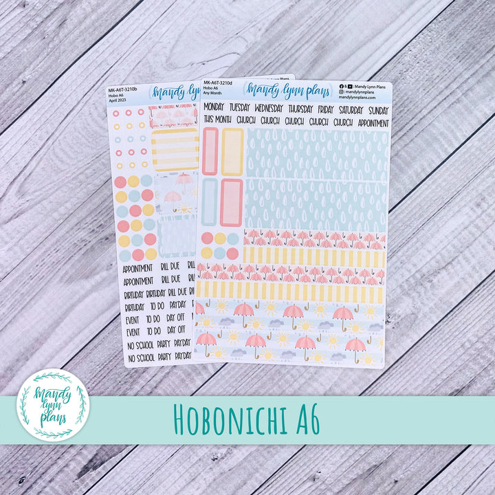 Any Month Hobonichi A6 Monthly Kit || April Showers || MK-A6T-3210