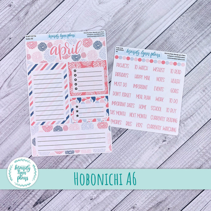 April A6 Hobonichi Dashboard || Pink and Gray Medley | R-A6T-3213