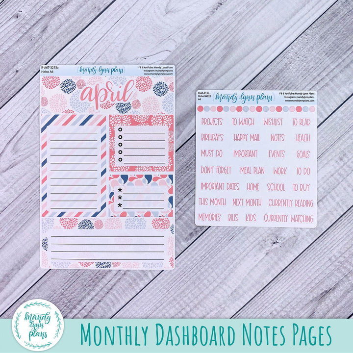 April A6 Hobonichi Dashboard || Pink and Gray Medley | R-A6T-3213