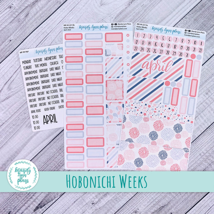 Hobonichi Weeks April 2023 Monthly Kit || Pink and Gray Medley || MK-W-2213