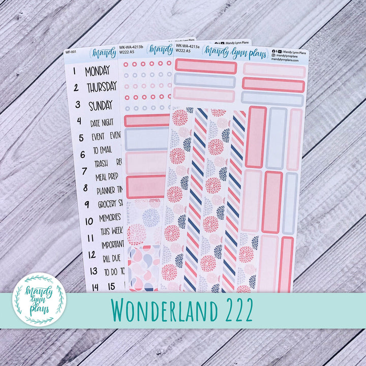 2024  Wonderland 222 Weekly Kit || Pink and Gray Medley || 213