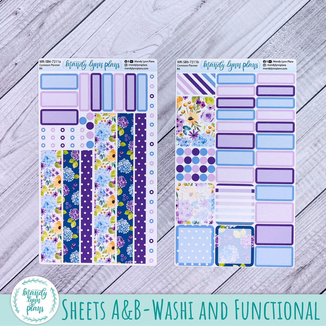 B6 Common Planner Weekly Kit || Hydrangeas || WK-SB6-7211