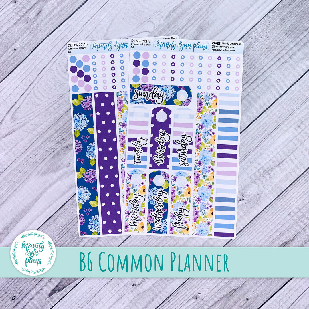 B6 Common Planner Daily Kit || Hydrangeas || DL-SB6-7211