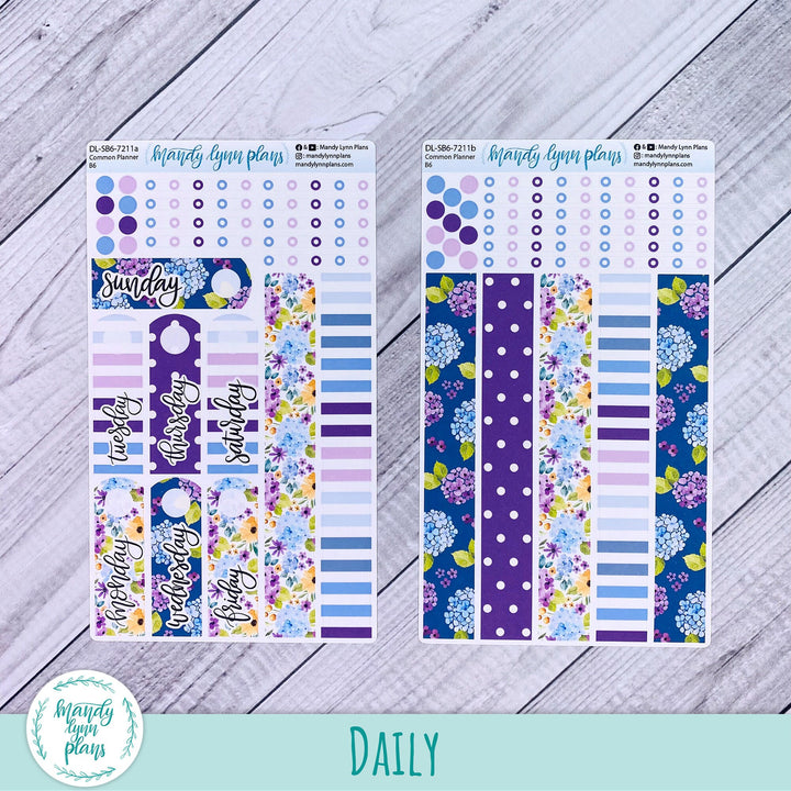 B6 Common Planner Daily Kit || Hydrangeas || DL-SB6-7211