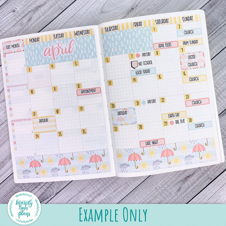 April 2023 B6 Common Planner Monthly Kit || Pink and Gray Medley || MK-SB6-7213