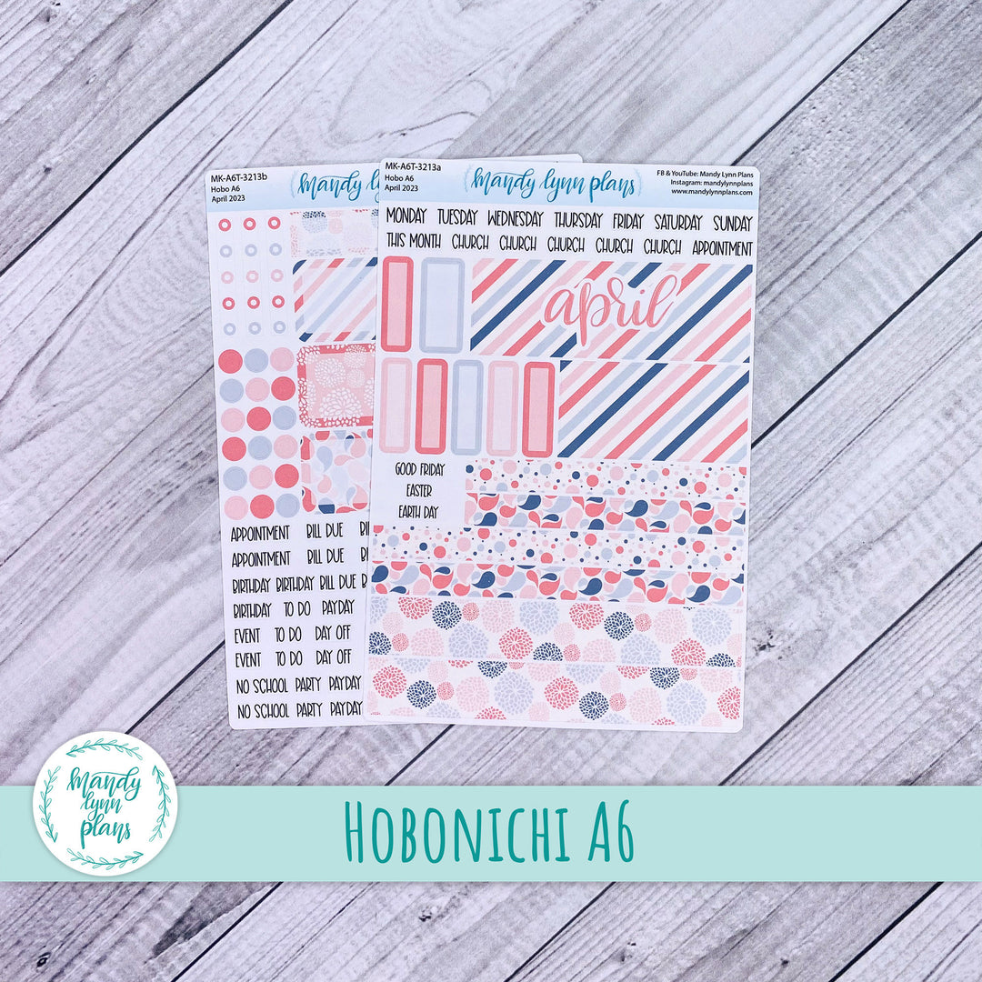 Hobonichi A6 April 2023 Monthly Kit || Pink and Gray Medley || MK-A6T-3213