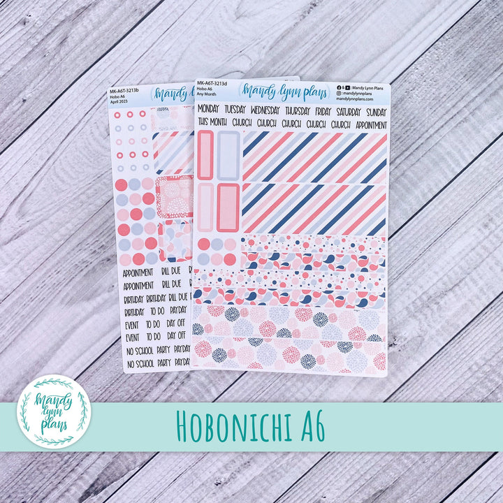 Any Month Hobonichi A6 Monthly Kit || Pink and Gray Medley || MK-A6T-3213