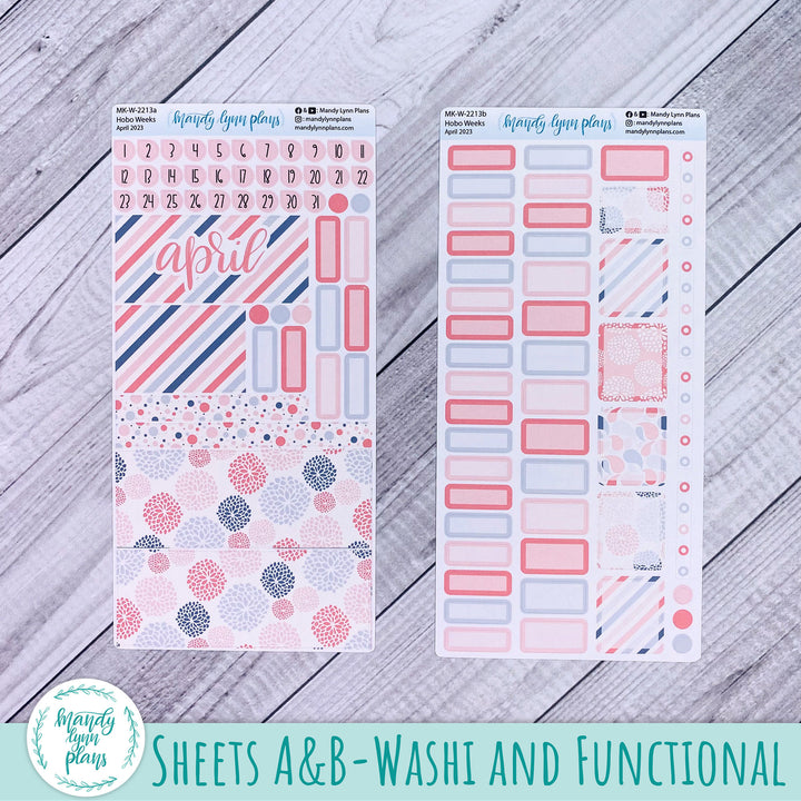 Hobonichi Weeks April 2023 Monthly Kit || Pink and Gray Medley || MK-W-2213