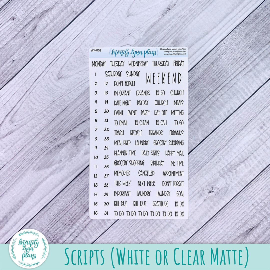 B6 Common Planner Weekly Kit || Red, White and Blue || WK-SB6-7225