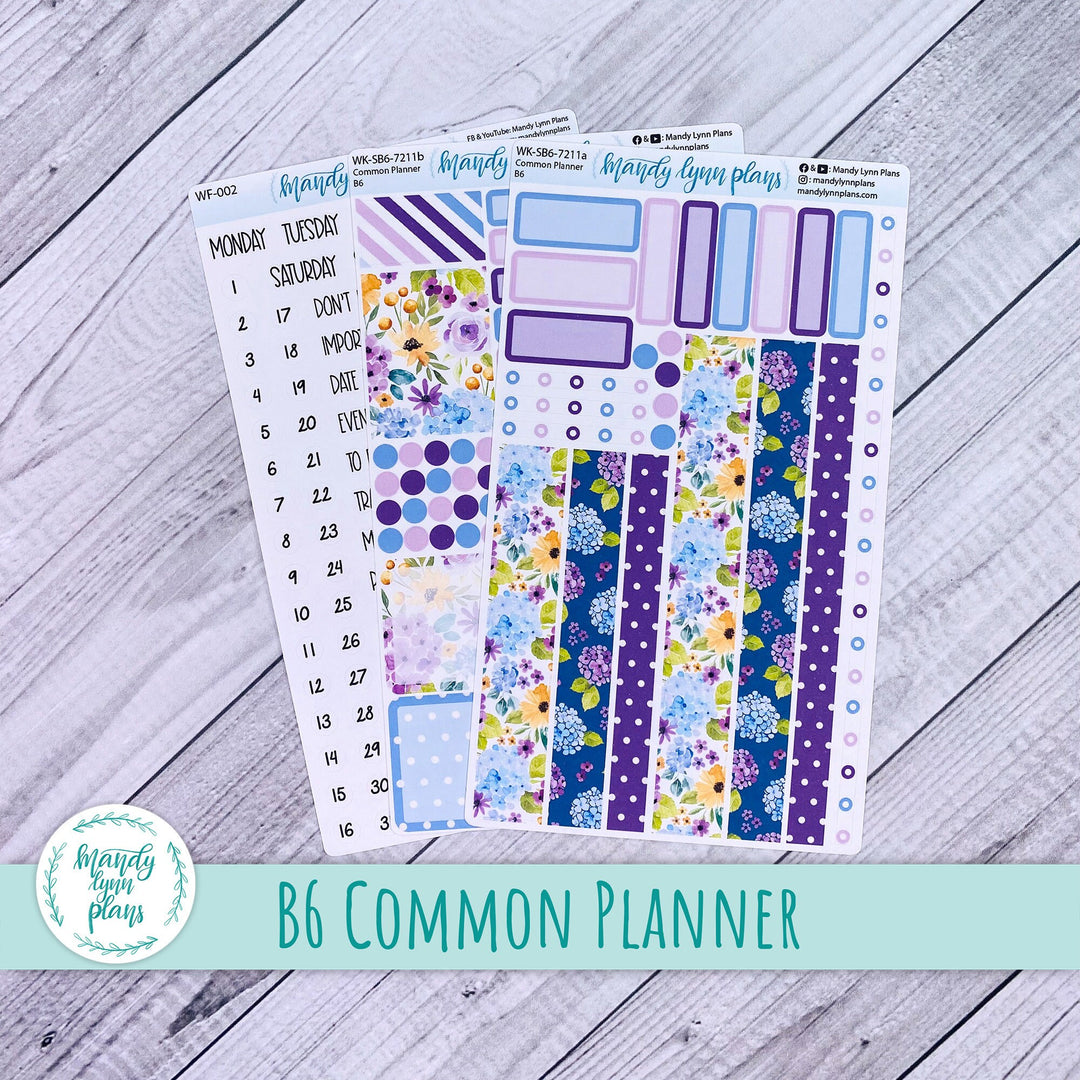 B6 Common Planner Weekly Kit || Hydrangeas || WK-SB6-7211