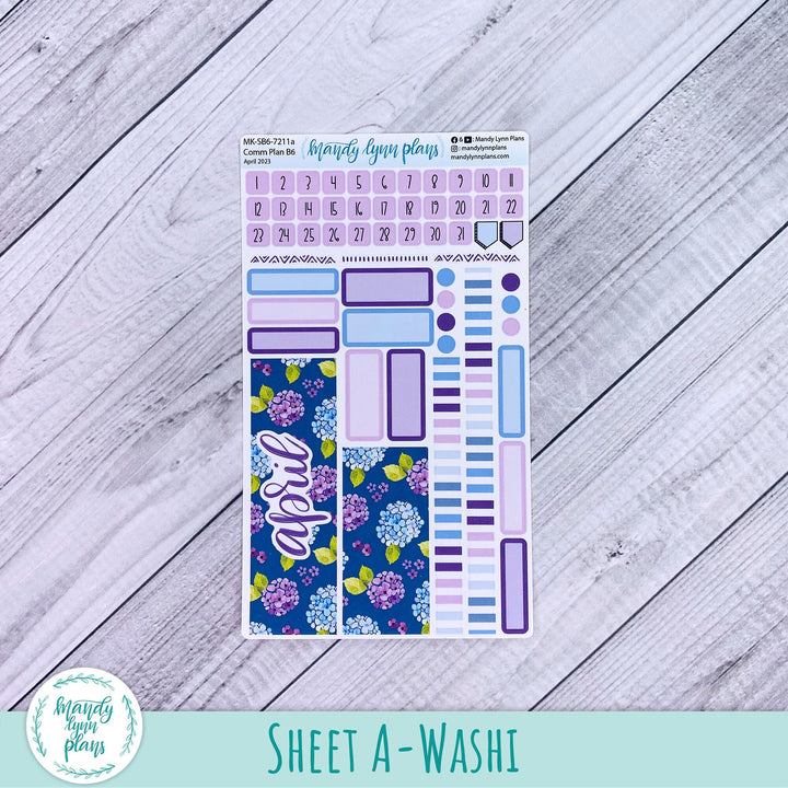 April 2023 B6 Common Planner Monthly Kit || Hydrangeas || MK-SB6-7211