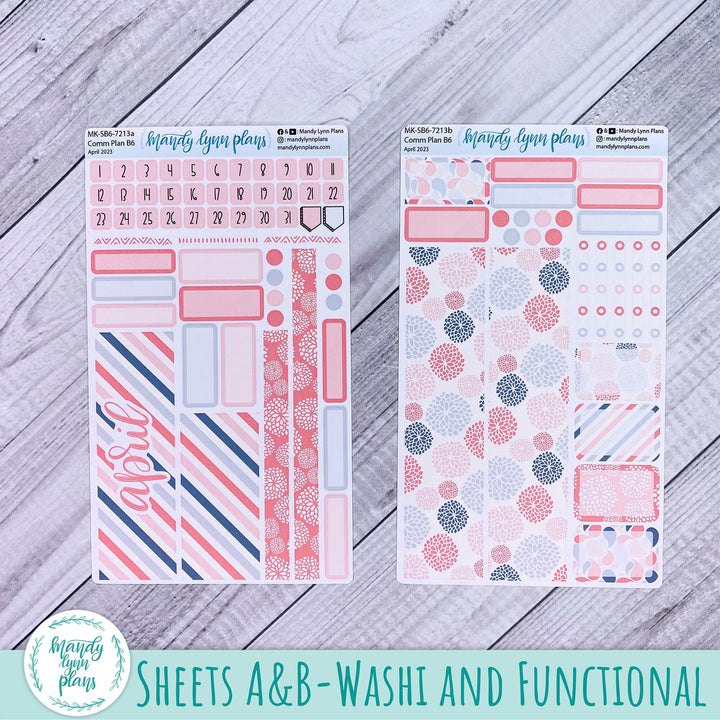 April 2023 B6 Common Planner Monthly Kit || Pink and Gray Medley || MK-SB6-7213