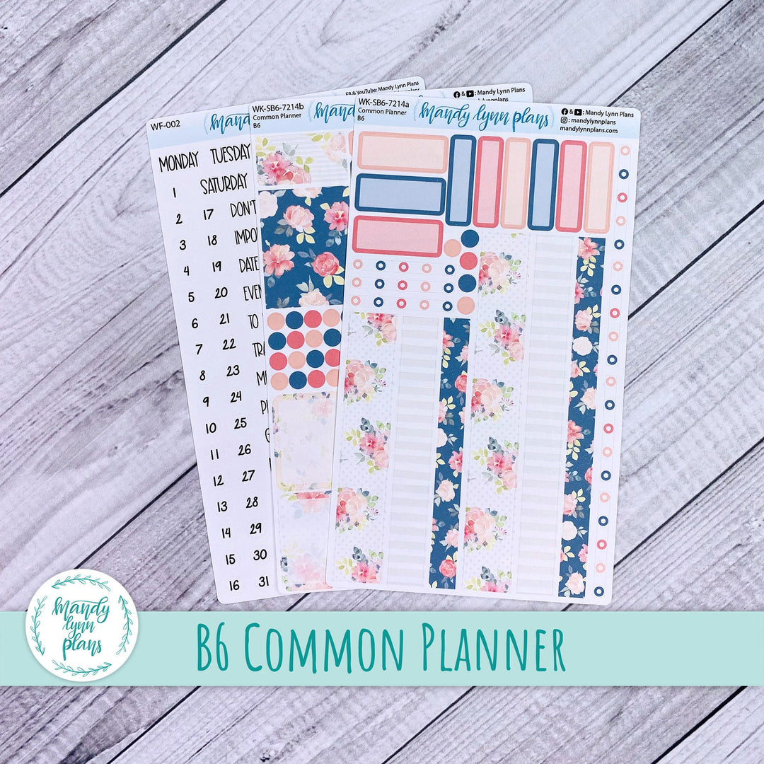 B6 Common Planner Weekly Kit || Pretty Peonies || WK-SB6-7214