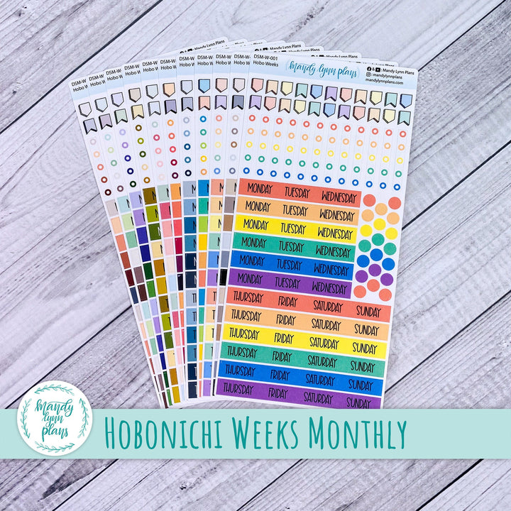 Sunday or Monday Start Hobonichi Weeks Monthly Day Cover Strips