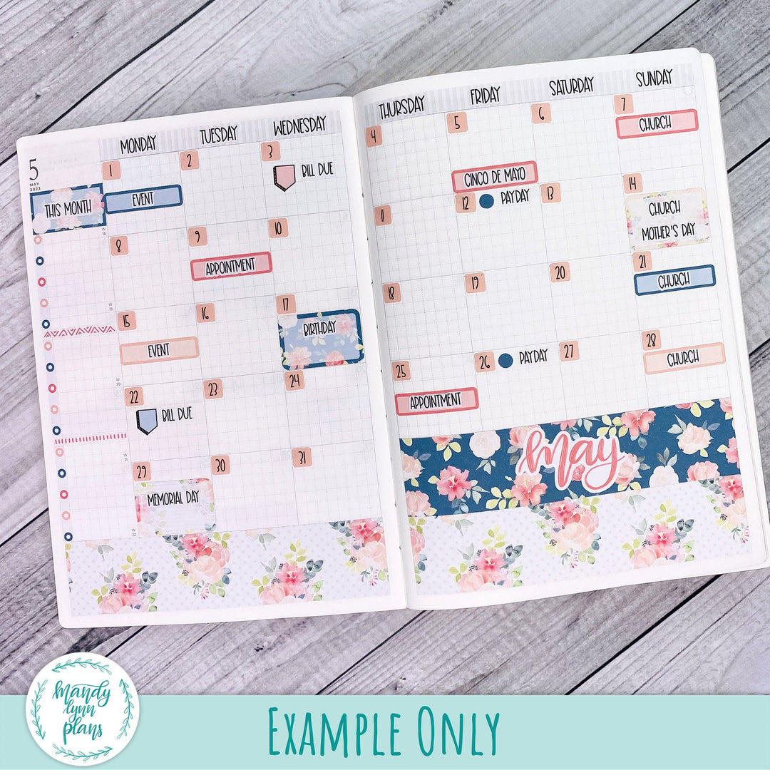 May 2023 B6 Common Planner Monthly Kit || Pretty Peonies || MK-SB6-7214