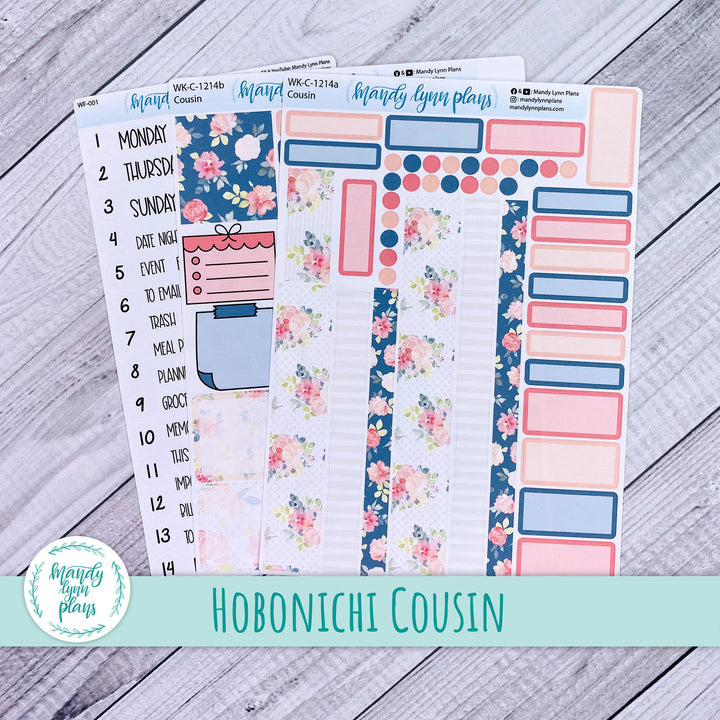 Hobonichi Cousin Weekly Kit || Pretty Peonies || WK-C-1214