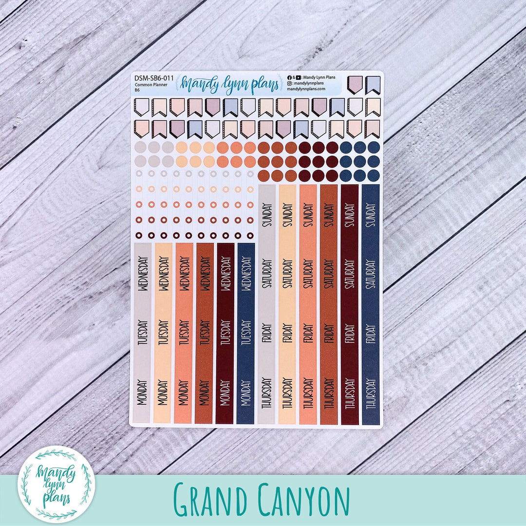 Sunday or Monday Start B6 Common Planner Monthly Day Cover Strips