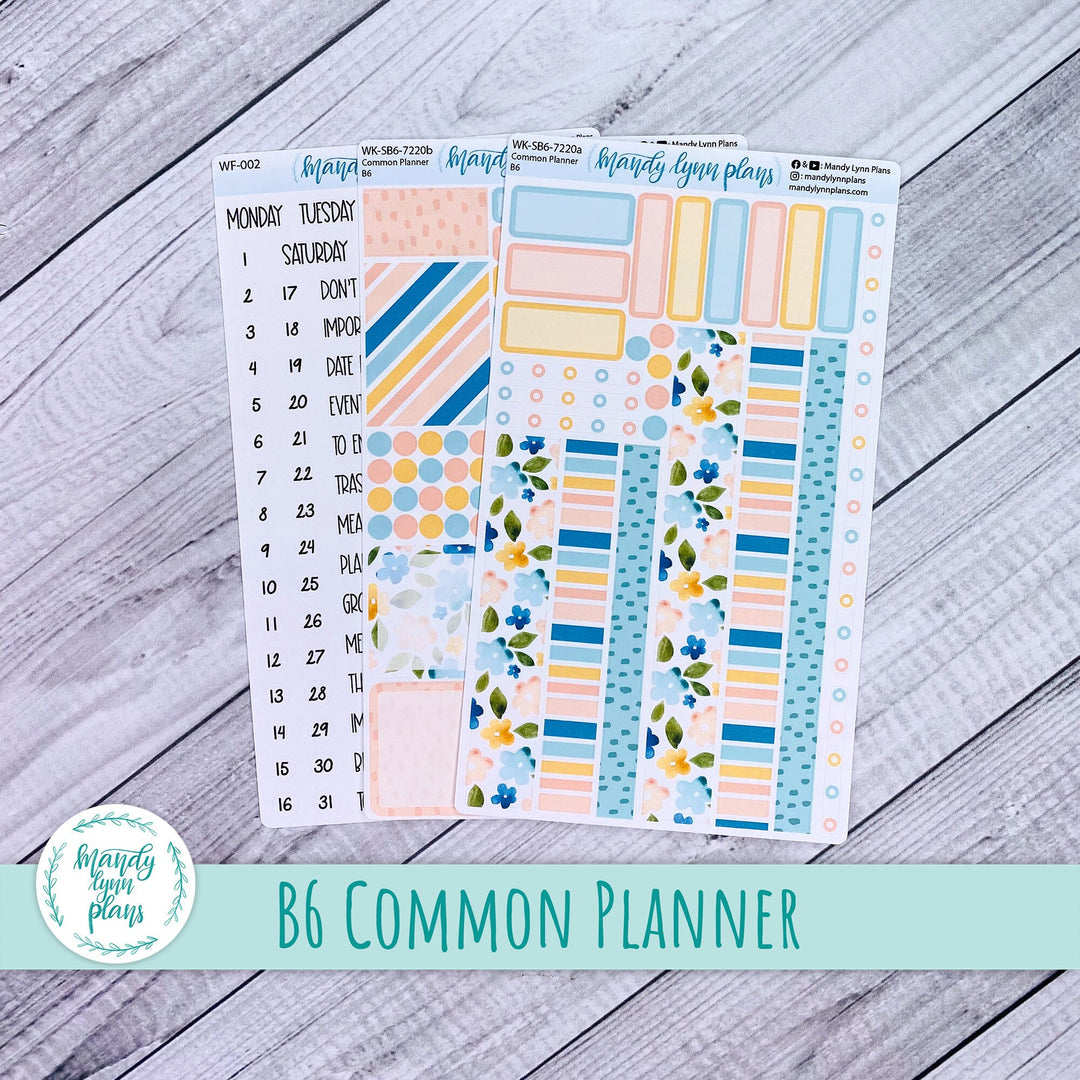 B6 Common Planner Weekly Kit || Happy Floral || WK-SB6-7220