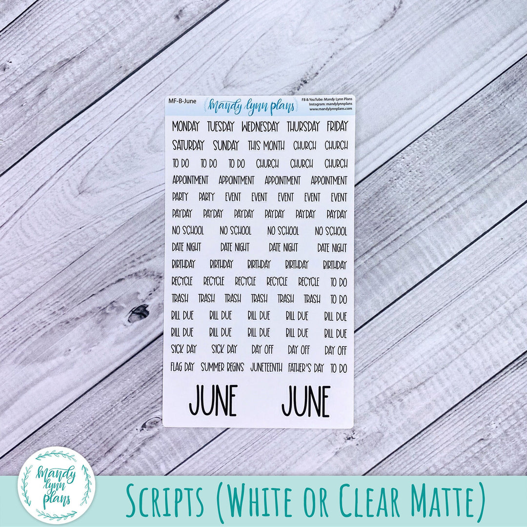 June 2023 B6 Common Planner Monthly Kit || Summertime Serenity || MK-SB6-7222