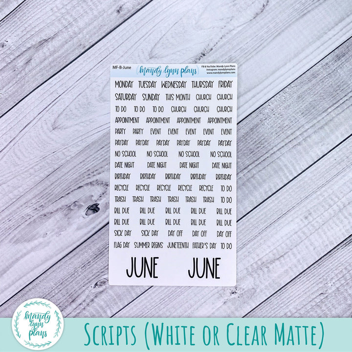June 2023 B6 Common Planner Monthly Kit || Summertime Serenity || MK-SB6-7222