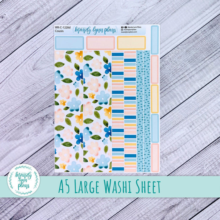 Happy Floral Large Washi Sheet || WK-C-1220D