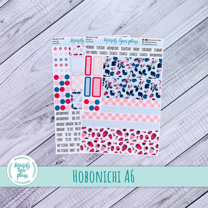 Any Month Hobonichi A6 Monthly Kit || Strawberries || MK-A6T-3219