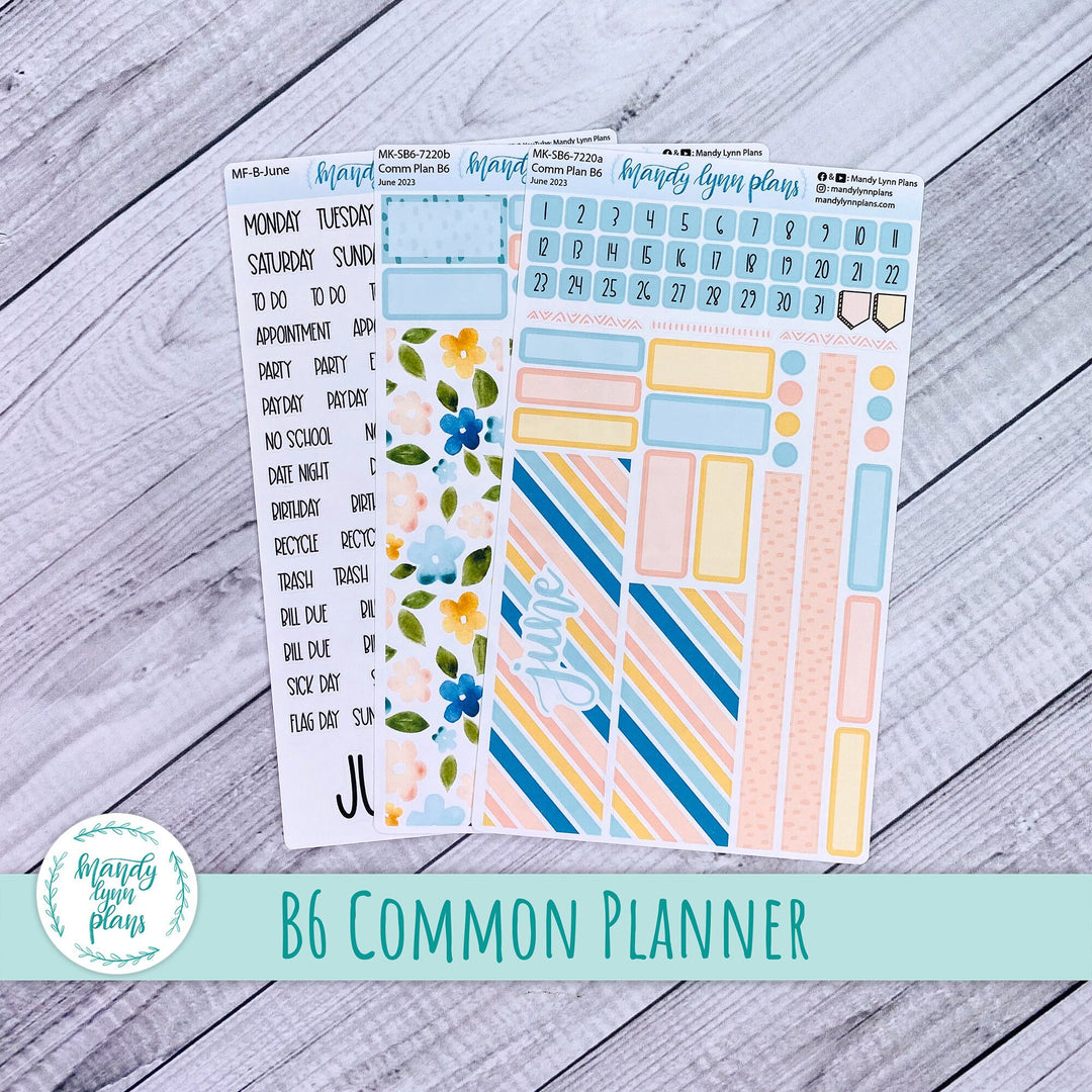 June 2023 B6 Common Planner Monthly Kit || Happy Floral || MK-SB6-7220
