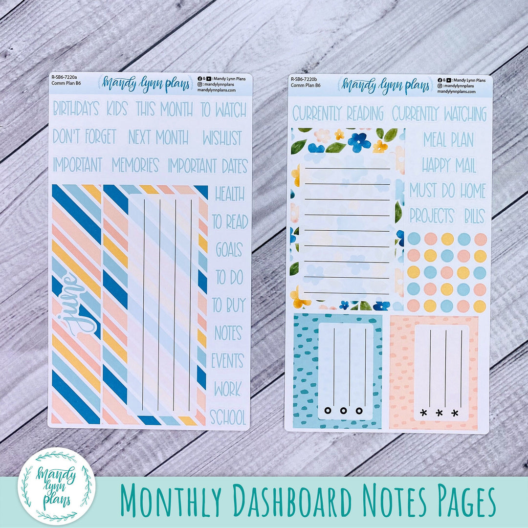 June B6 Common Planner Dashboard || Happy Floral || R-SB6-7220