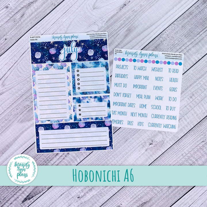 July A6 Hobonichi Dashboard || Mermaid || R-A6T-3223