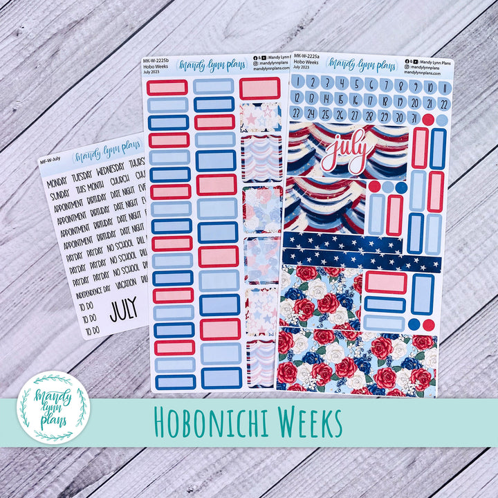 Hobonichi Weeks July 2023 Monthly Kit || Red, White and Blue || MK-W-2225