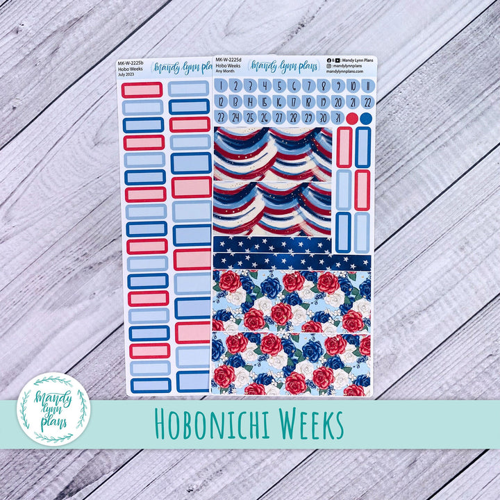 Any Month Hobonichi Weeks Monthly Kit || Red, White and Blue || MK-W-2225